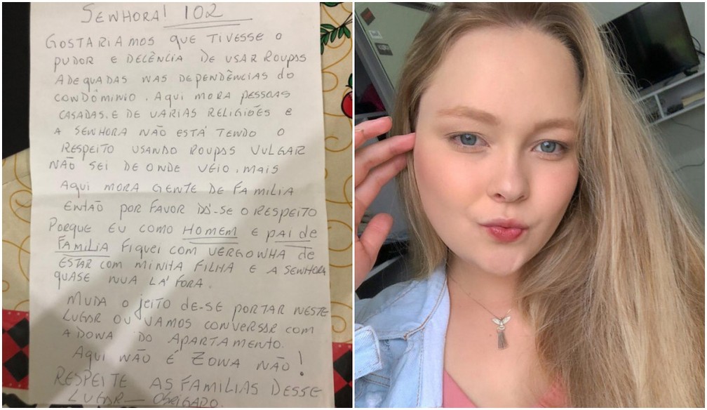 Jovem recebe carta de vizinho reclamando das roupas usadas por ela em condomínio no Paraná: ‘Aqui não é zona’, afirma morador Jovem recebe carta de vizinho reclamando das roupas usadas por ela em condomínio no Paraná: ‘Aqui não é zona’, afirma morador