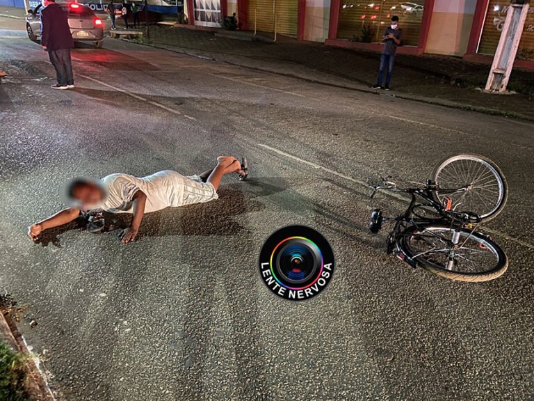Ciclista é atropelado na Avenida Rio Madeira e motoqueiro foge sem prestar socorro – FOTOS E VÍDEO