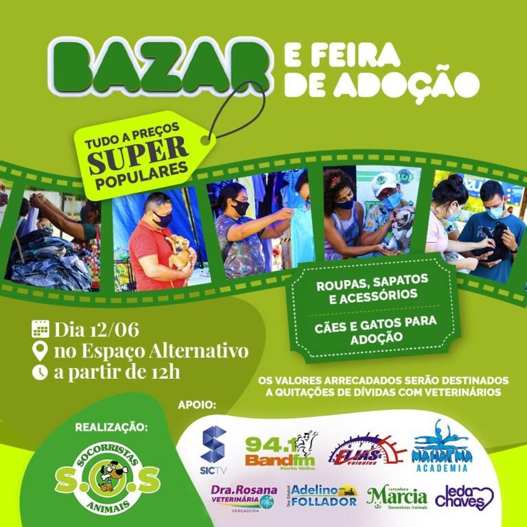 CONVITE: abrigo Socorristas Animais realiza feira de adoção de cães e gatos com bazar no dia 12 de junho