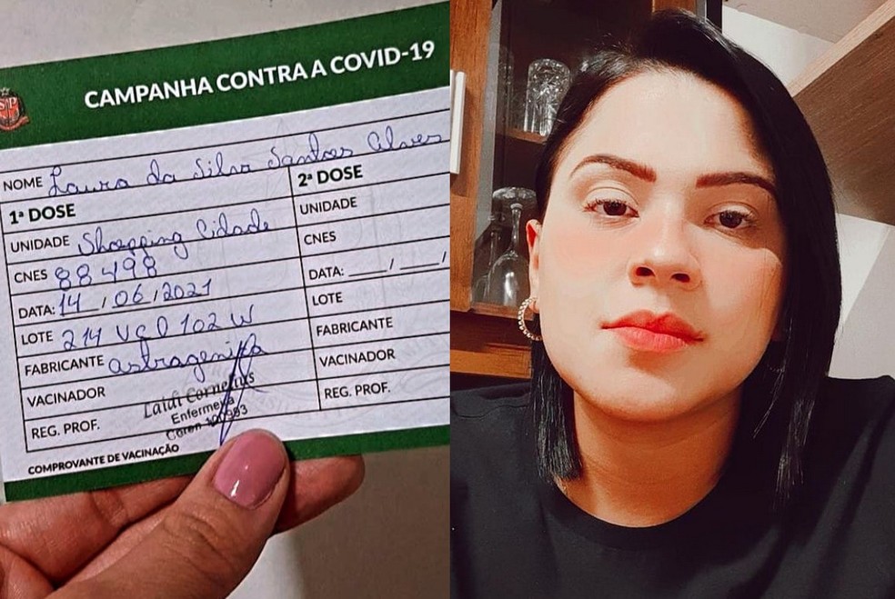 Psicóloga comemora, mas vê em vídeo que vacina não foi aplicada Psicóloga comemora, mas vê em vídeo que vacina não foi aplicada