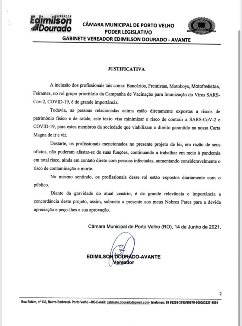COVID – 19 – Projeto de Lei do vereador Edimilson Dourado inclui bancários, frentistas, motoboys, motofretistas, feirantes e eletricistas em grupo prioritário de vacinação 3 COVID – 19 – Projeto de Lei do vereador Edimilson Dourado inclui bancários, frentistas, motoboys, motofretistas, feirantes e eletricistas em grupo prioritário de vacinação