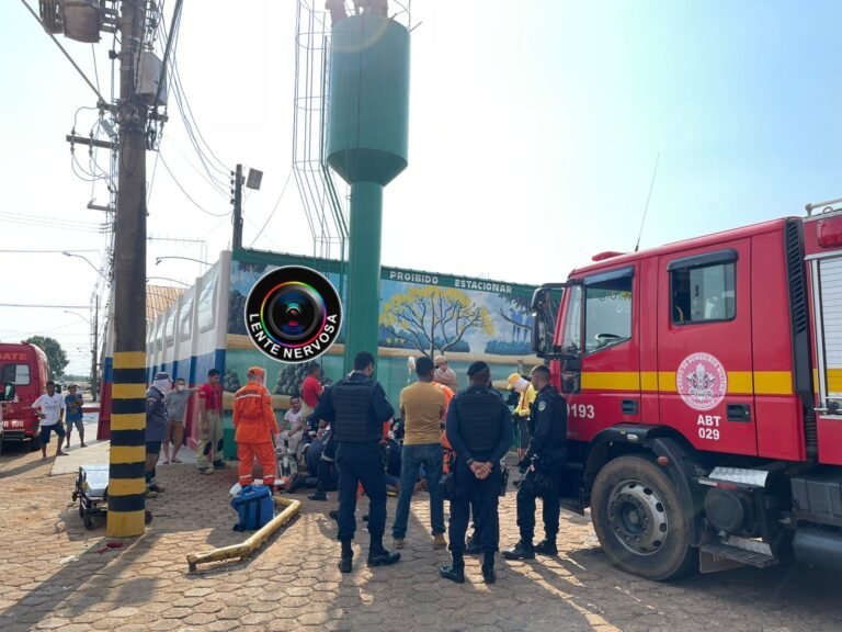 URGENTE – Bombeiros socorrem homens de dentro de caixa d’água; VÍDEO