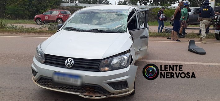Motoqueiro quebra braço e perna em grave acidente em Candeias do Jamari