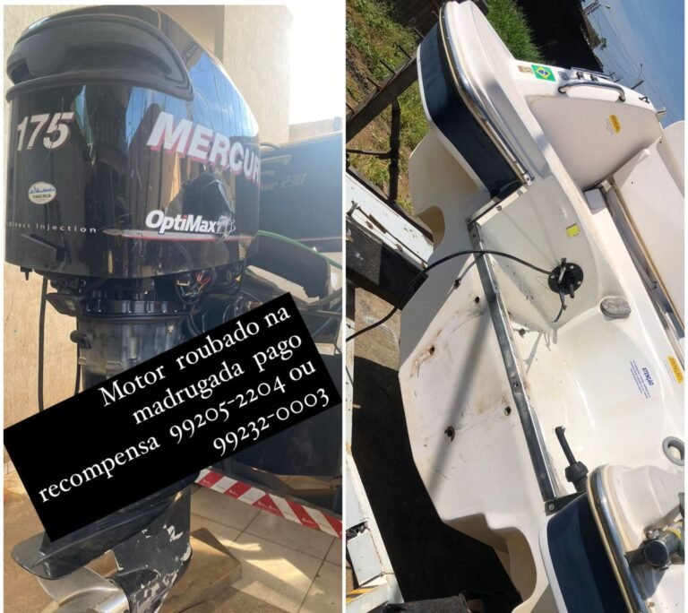 Motor de lancha é furtado e dono oferece recompensa