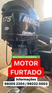 Motor de lancha é furtado e dono oferece recompensa