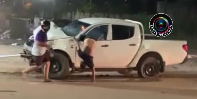 Quatro pessoas são feridas após colisão de caminhonetes na capital; veja vídeo