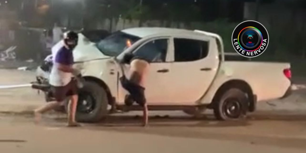 Quatro pessoas são feridas após colisão de caminhonetes na capital; veja vídeo