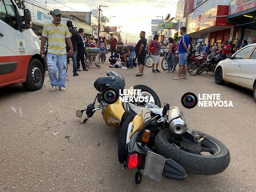 Colisão de motocicletas resulta em piloto gravemente ferido na zona sul