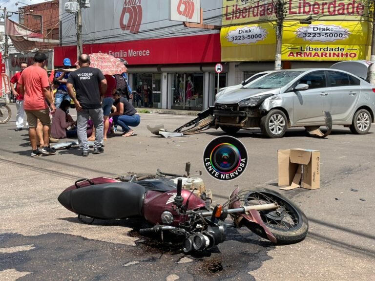 URGENTE – Criança quebra a perna em grave acidente no centro