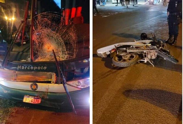 Motociclista morre em colisão frontal com ônibus, no MT
