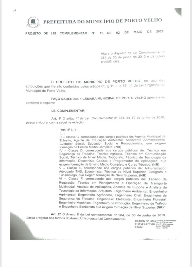 ARREGOU? Prefeito Hildon Chaves revoga lei que reajusta salários de servidores