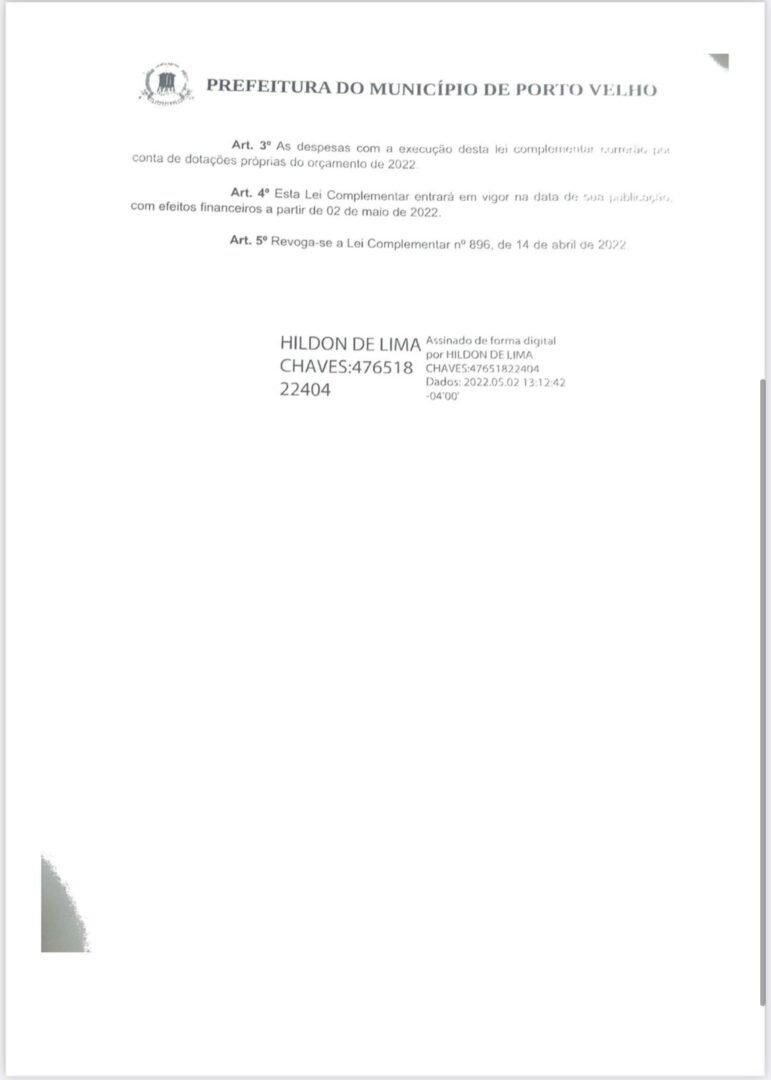 ARREGOU? Prefeito Hildon Chaves revoga lei que reajusta salários de servidores