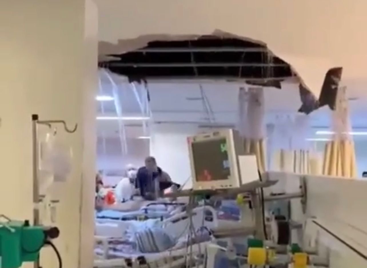 Vídeo: tubulação rompe e pacientes são atingidos em hospital de Recife