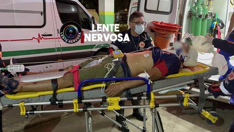 Vídeo: Motoqueiro sofre traumatismo craniano ao passar direto em avenida e invadir lanchonete