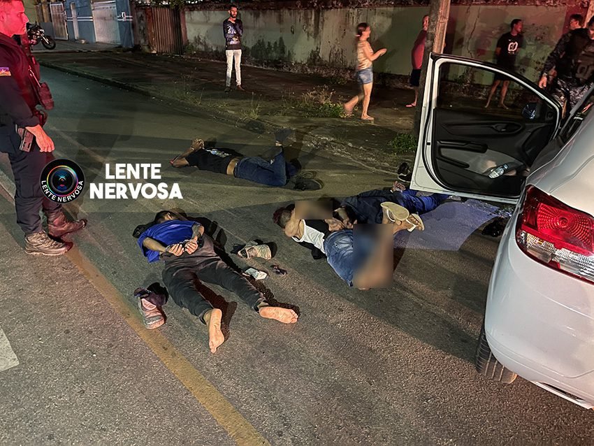 Quatro são presos após tentativa de homicídio e troca de tiros com policiais - VEJA FOTOS