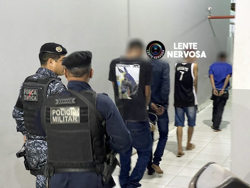 Quatro são presos após tentativa de homicídio e troca de tiros com policiais - VEJA FOTOS