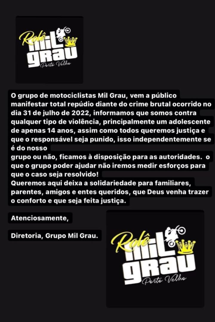 Diretoria do Rolezinho Mil Grau emite nota sobre disparo que matou adolescente 3 Diretoria do Rolezinho Mil Grau emite nota sobre disparo que matou adolescente