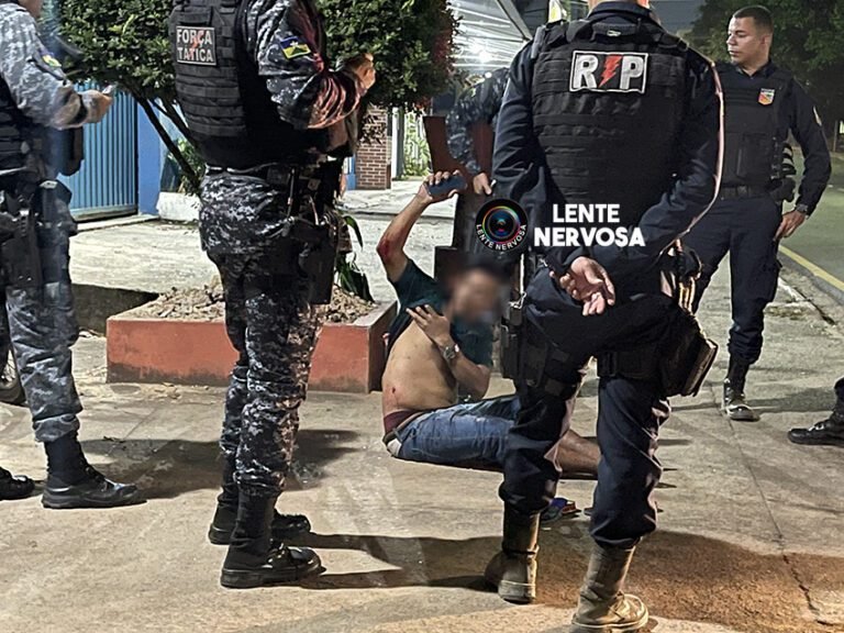 Criminosos tentam matar homem a facadas e pauladas e um é baleado por policial civil em restaurante – VÍDEO