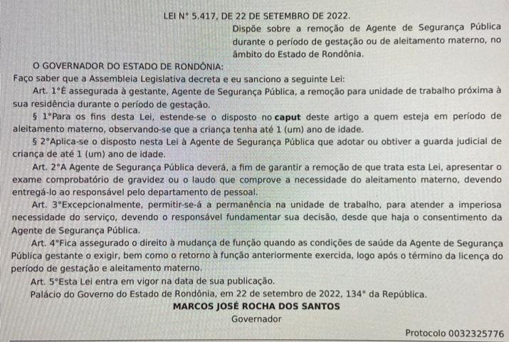 APROVADA – Lei de Jesuíno Boabaid beneficia agentes de segurança durante gravidez e amamentação