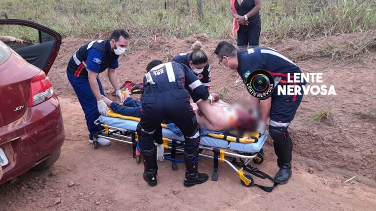 Homem fica gravemente ferido ao capotar carro em curva na Estrada dos Japoneses