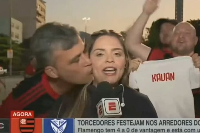 Torcedor do Flamengo é detido após assediar repórter ao vivo – VÍDEO