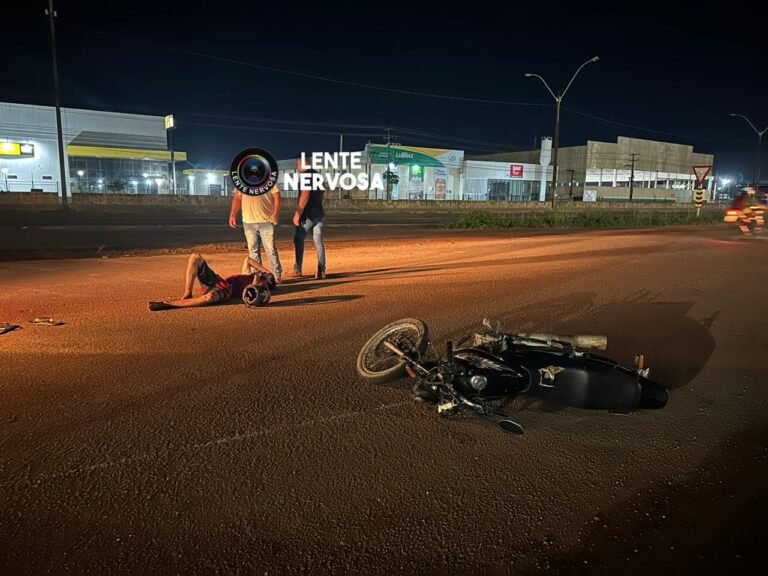 URGENTE – Motociclista fica gravemente ferido após passar em lombada e sofrer queda