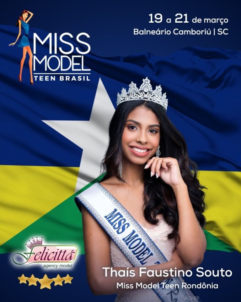 Últimas Notícias 4 Miss Model Teen Rondônia 2023, Thaís Faustino Souto, é uma das candidatas a disputar o título de Miss Model Teen Brasil 2023