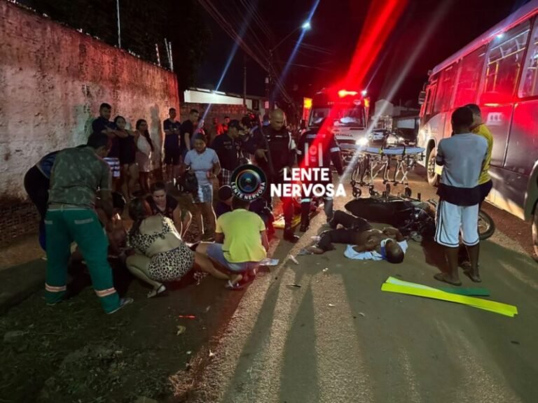 URGENTE – Duas pessoas ficam feridas em gravíssimo acidente com ônibus na zona sul