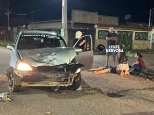 URGENTE - Motociclista fica ferido em colisão frontal na zona Sul