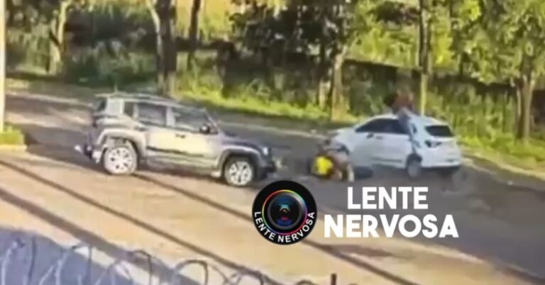 VÍDEO – Motociclista é lançado ao ar após sofrer grave acidente