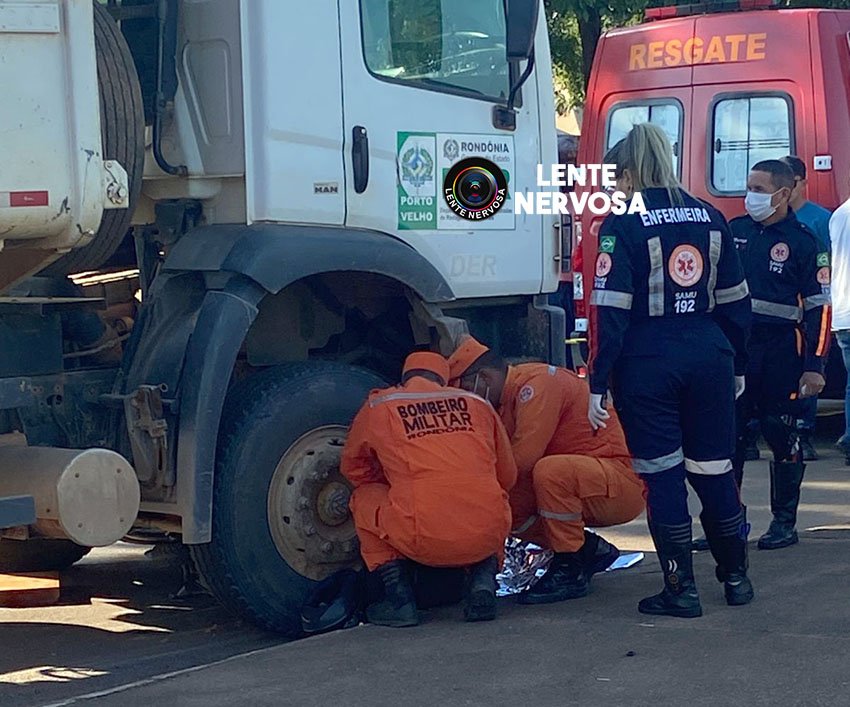 PONTO CEGO: Motociclista morre ao ser arrastado por caminhão caçamba em Porto Velho
