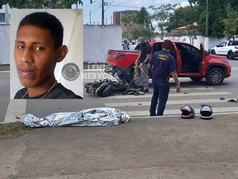 Motociclista morre ao atingir traseira de pick-up no centro de Porto Velho