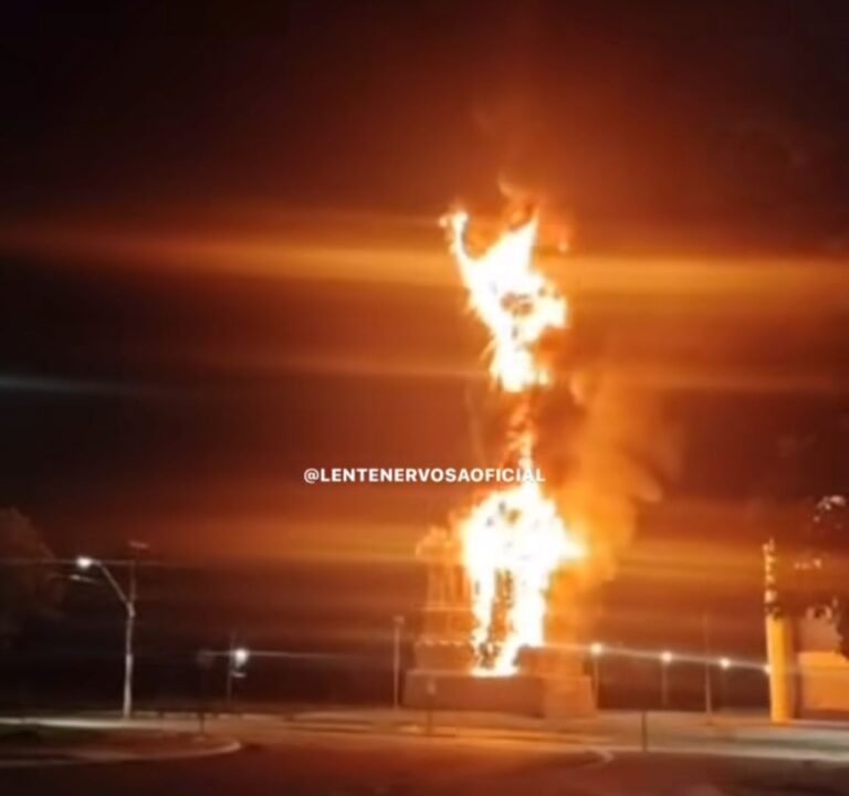 VÍDEO – Incêndio criminoso devasta monumento Havan em Porto Velho