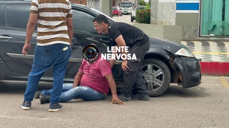 Motociclista quebra o braço ao colidir em automóvel no centro de Porto Velho
