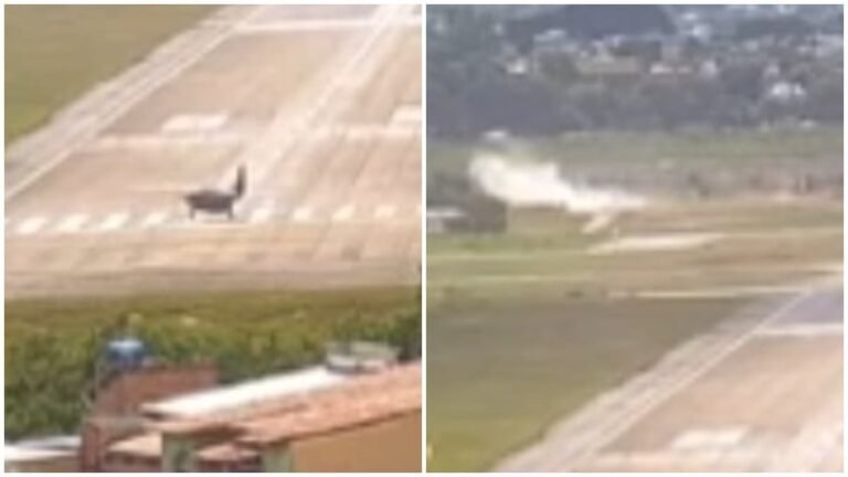 VÍDEO – Avião da Polícia Federal cai em aeroporto, deixando duas vítimas fatais