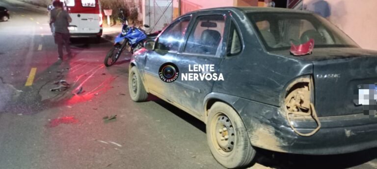 Avô e neto ficam feridos após colidirem em veículo parado