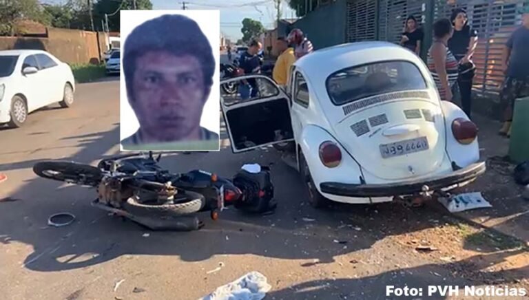 Motociclista morre ao colidir em Fusca dirigido por idoso que invadiu preferencial
