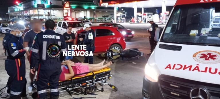 Casal sofre acidente de moto na Avenida Rio de Janeiro em Porto Velho