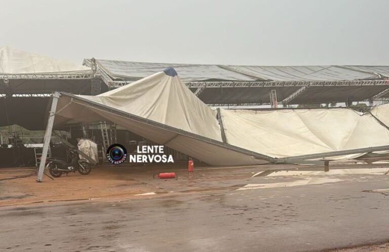 EXPOVEL 2024 – Tempestade atinge Parque dos Tanques, causa destruição e eventos são adiados – VEJA VÍDEO
