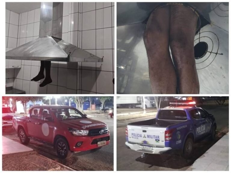 Últimas Notícias 3 SE DEU MAL – Ladrão fica entalado em exaustor de restaurante e é resgatado por Bombeiros