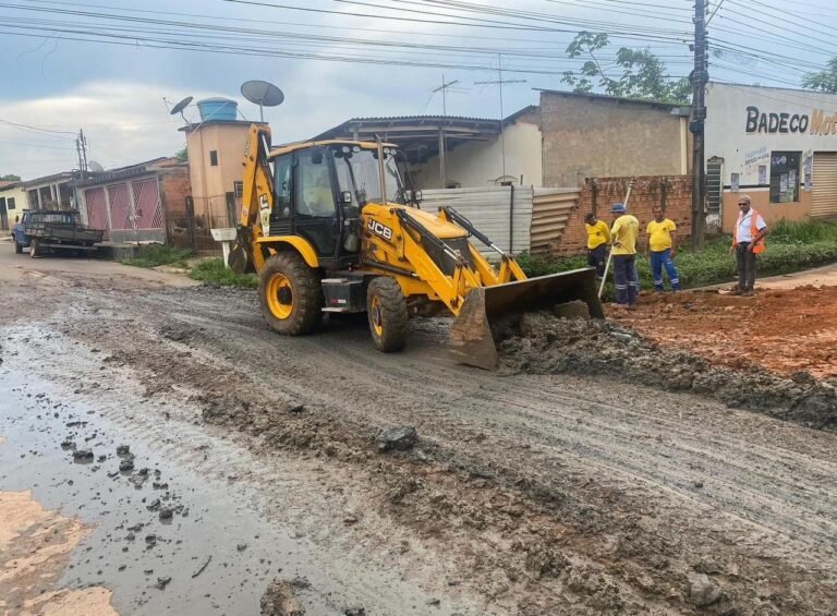BAIRRO CASTANHEIRA – Recuperação de drenagem é realizada pela Semob a pedido do vereador Edimilson Dourado