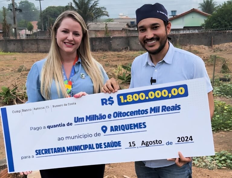 Dr. Fernando Máximo destina R$ 1,8 milhão para a construção da nova UBS em Ariquemes
