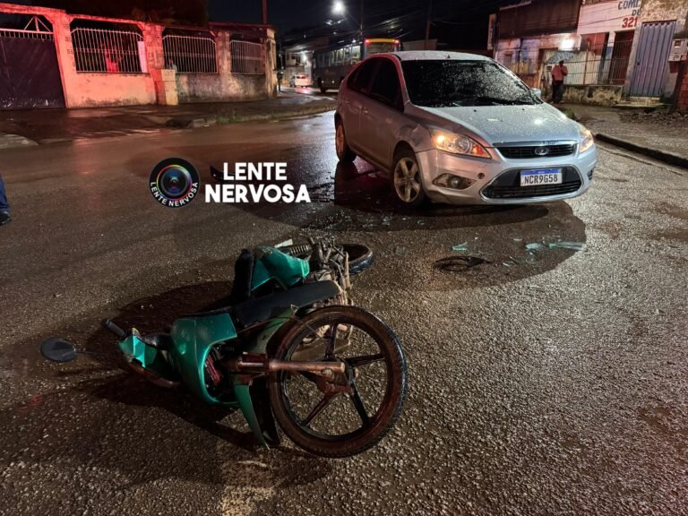 Motociclista que transportava vidro sofre cortes ao se envolver em acidente na zona sul da capital