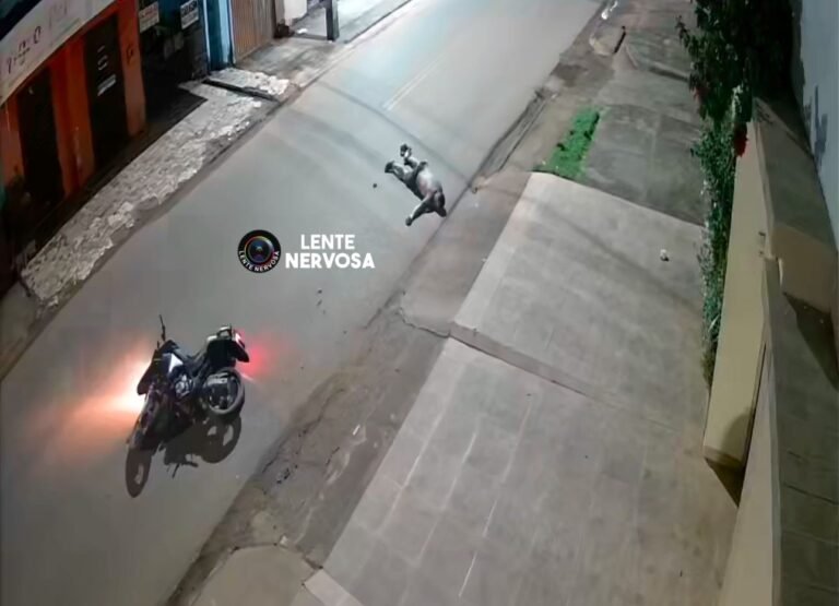 Motociclista fica gravemente ferido ao sofrer queda de moto após passar em lombada na zona sul – VEJA O VÍDEO