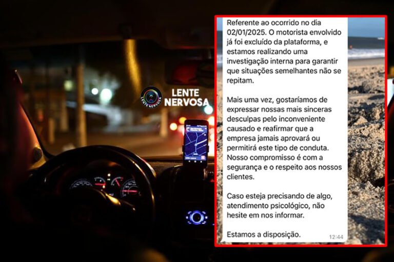 Motorista de aplicativo é excluído de plataforma após transportar jornalista acompanhado de outro homem