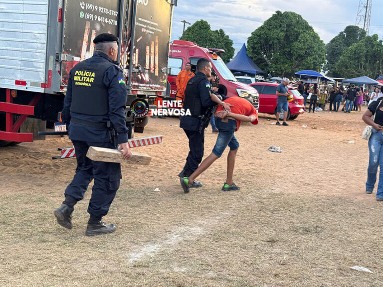 PERNA MANCA – Homem é preso após espancar suspeito de furtar celular após cavalgada em Candeias do Jamari