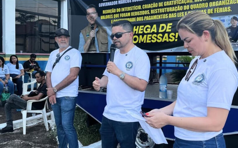 ASSFAPOM – Militares se manifestam em frente ao 1º BPM cobrando cumprimento de acordos e valorização da categoria – VÍDEO DA ASSEMBLEIA