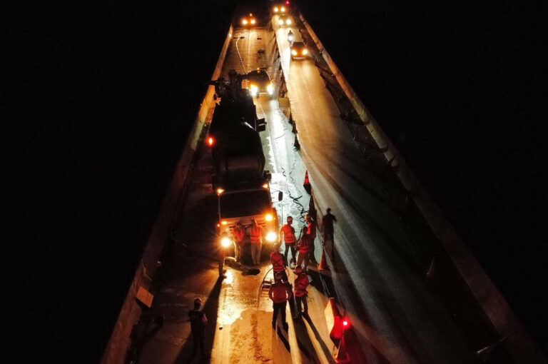 Ponte sobre o rio Candeias segue interditada para veículos pesados até domingo; DNIT realiza concretagem