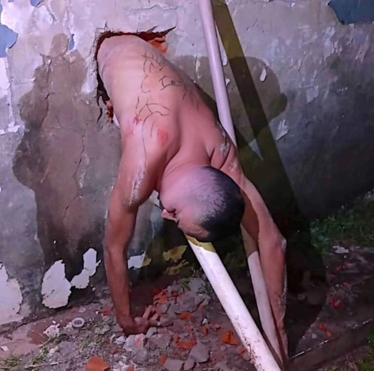 Preso fica entalado em parede ao tentar fugir de presídio em Rio Branco