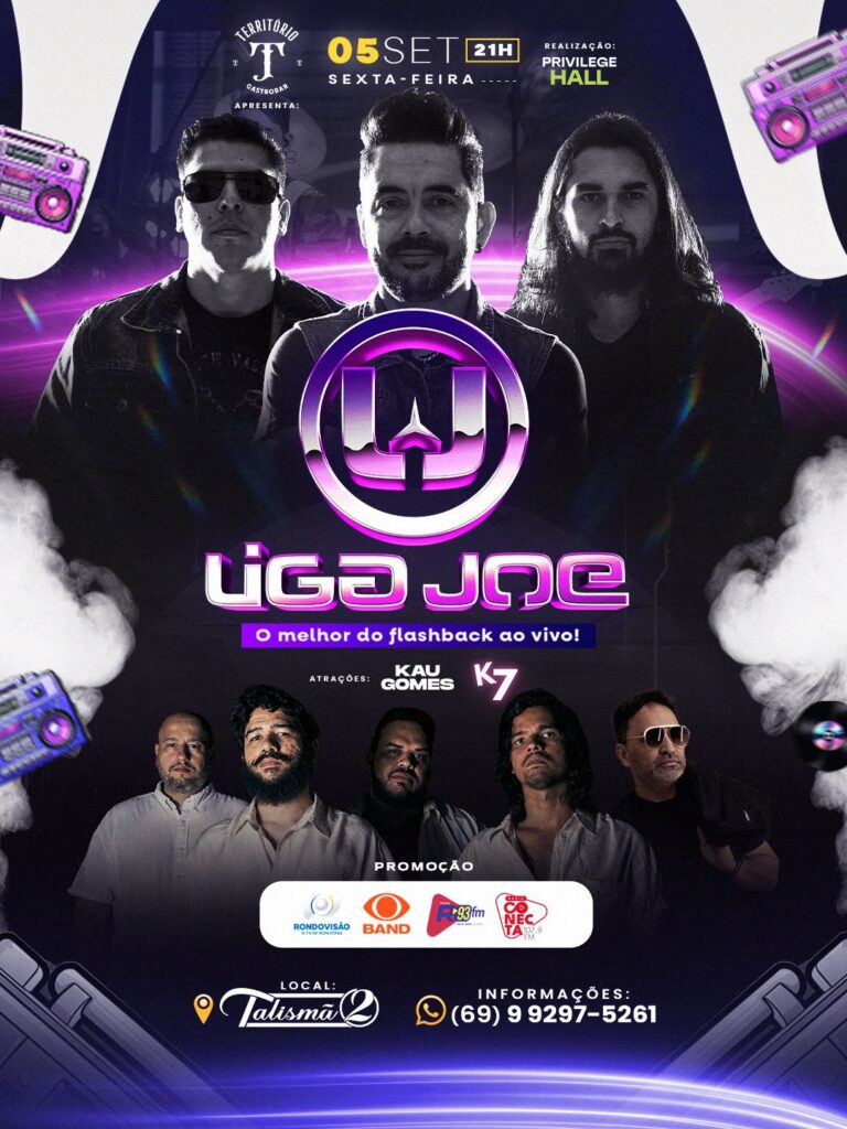 Porto Velho se prepara para a festa FLASHBACK com Banda Liga Joe e atrações locais na Talismã 21